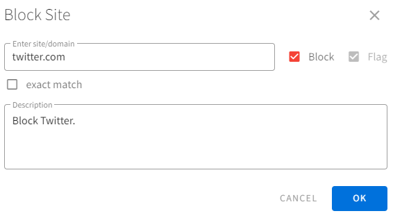 Create block site menu