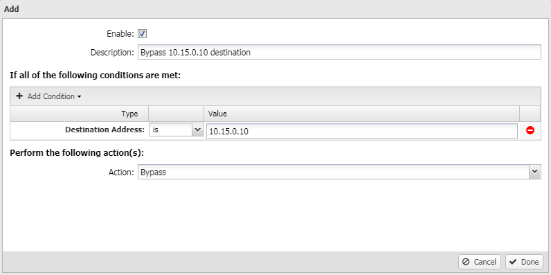 How to bypass traffic from filtering – Edge Threat Management Support ...